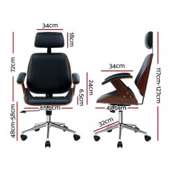 Ashby wooden office chair dimension