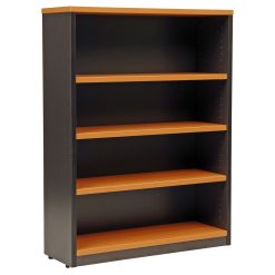 Logan Bookcase 1200x900 Beech/ironstone