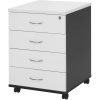 Logan Mobile Pedestal 4 drawer White/Ironstone