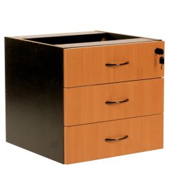 Logan Fixed 3 Drawer Box Beech/ironstone with lock