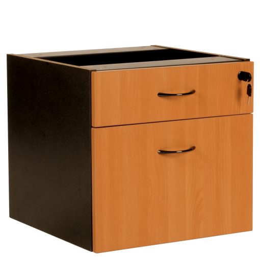 Logan Fixed 2 Drawer Box Beech/ironstone with lock