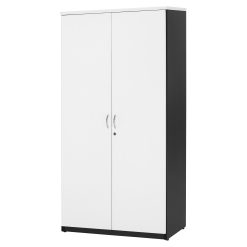 Logan Full Door Storage Cupboard White/Ironstone