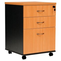 Logan Mobile Pedestal 3 drawer Beech/Ironstone