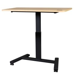 Cordless Mobile Height Adjustable Desk Oak/Black