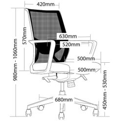 Capri Mesh Back Chair dimensions