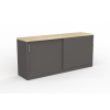 EkoSystem Sliding Door Credenza New Oak/ Charcoal