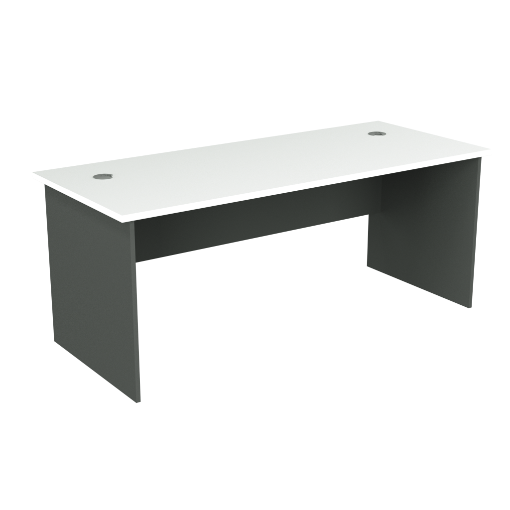 Elite Straight Desk 1800x750D White/Ironstone