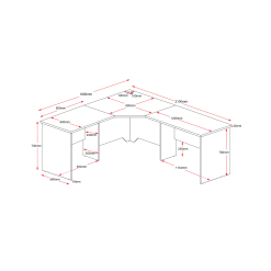 Rapid Worker Corner Workstation 1800x 2100x600D Lien Drawing