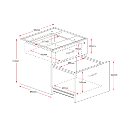 Rapid Worker Fixed Pedestal 2-Drawer Line drawing