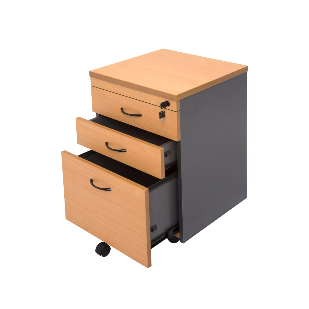 Rapid Worker Mobile Pedestal - 3 Drawers Beech View