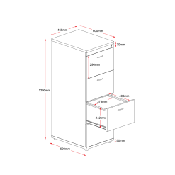 Rapid worker 4 Drawer Filing Cabinet Line Drawing