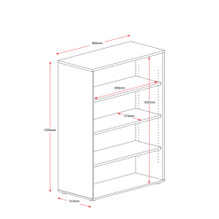 Rapid worker Bookcase 1200x900 Line drawing