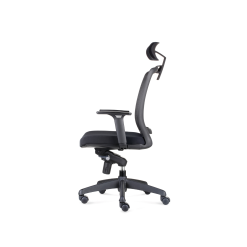 Hartley Task Mesh Chair with headrest side view